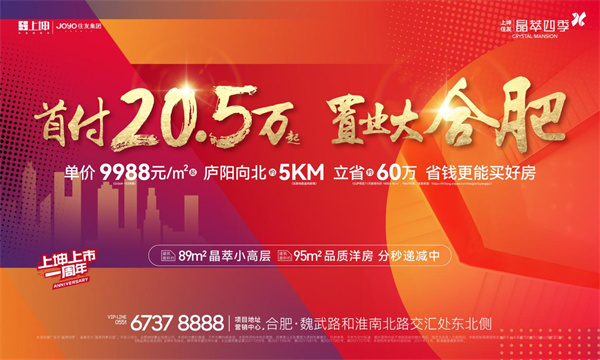 2021年置業(yè)大合肥首付僅20.5萬起的不限購、高性價比紅盤！錯過再無！